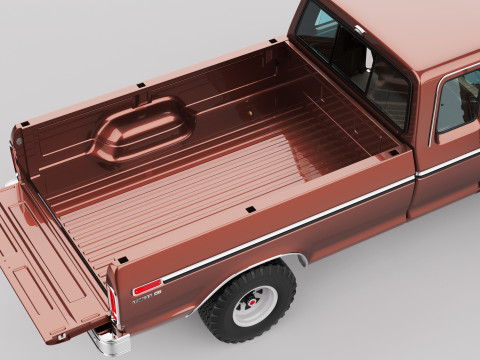 Pickup F250 Super Cab Mk2 1973 1976 1978 3D 모델