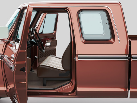Pickup F250 Super Cab Mk2 1973 1976 1978 3D 모델