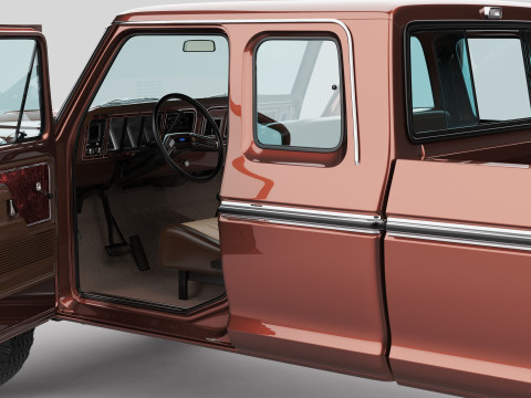 Pickup F250 Super Cab Mk2 1973 1976 1978 3D 모델