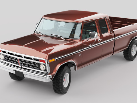Pickup F250 Super Cab Mk2 1973 1976 1978 3D 모델