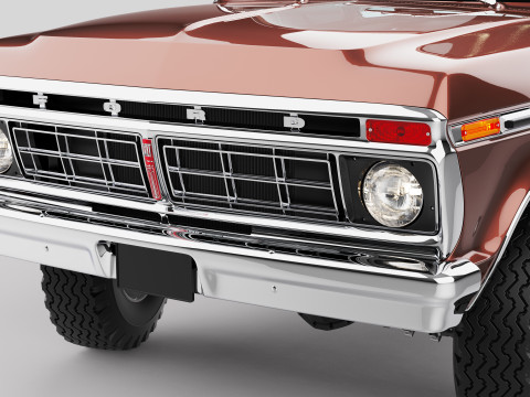 Pickup F250 Super Cab Mk2 1973 1976 1978 3D 모델