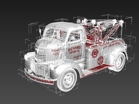 Chevrolet AK-series COE tow truck 1941 3D Model