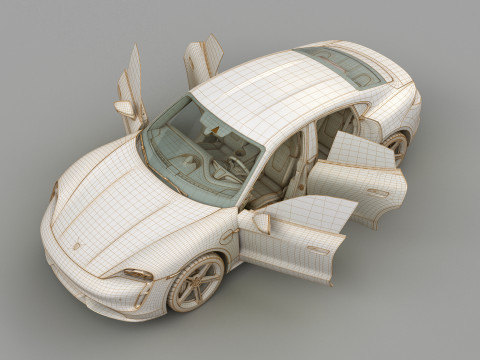 2020 Porsche Taycan Turbo S 3D Модель