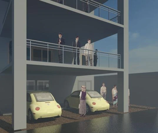 3-level buildings created by architect aaron 3D Model .c4d .max .obj .3ds .fbx .stl .blend