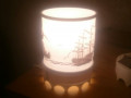 Night Light Desk Lithophane Mountains Ship Waves 3D Model