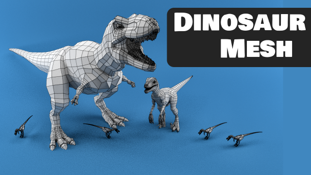 dinosaur mesh 3D Model .c4d .max .obj .3ds .fbx .stl .blend 