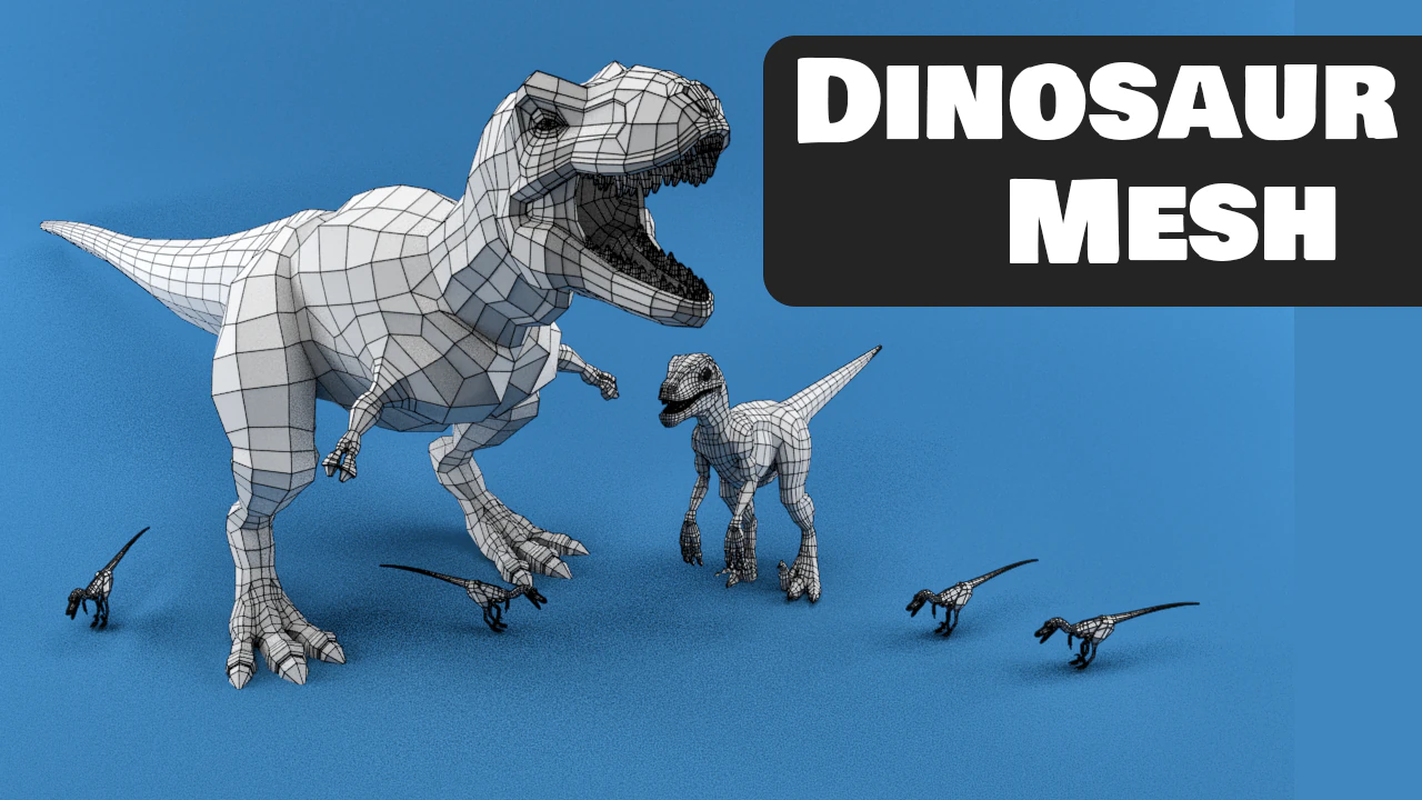 dinosaur mesh 3D Model .c4d .max .obj .3ds .fbx .stl .blend 