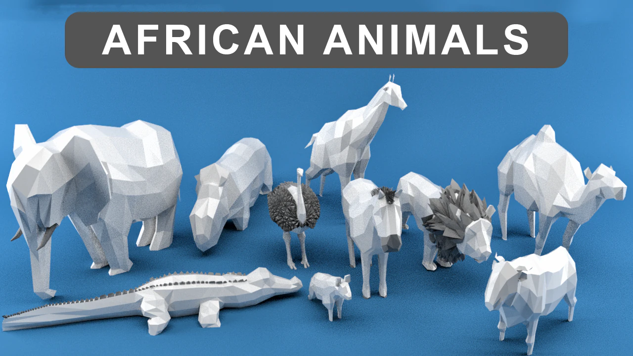 animals africa edition 3D Model .c4d .max .obj .3ds .fbx .stl .blend 