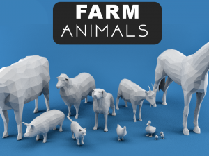 farm animals 3D Model