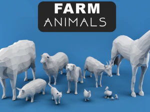 animais de fazenda Modelo 3D
