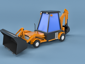 cartoon excavator 3Dモデル