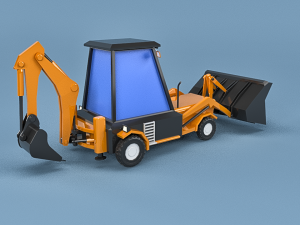cartoon excavator 3Dモデル
