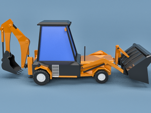 cartoon excavator 3Dモデル