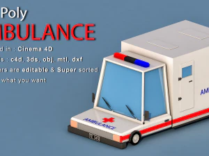 cartoon ambulance 3D Model