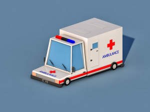 cartoon ambulance Modelo 3D