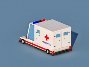 cartoon ambulance Modelo 3D