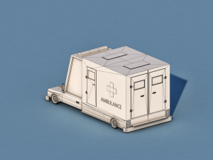 cartoon ambulance Modelo 3D