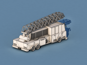 cartoon fire truck Modelo 3D