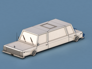 cartoon limousine car 3D Model