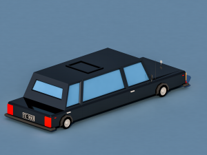 cartoon limousine car 3D Model