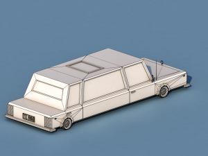 cartoon limousine car 3D Model
