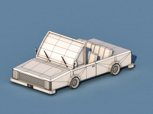 cartoon open car Model 3D
