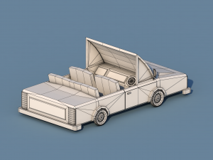 cartoon open car Model 3D