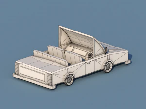 cartoon open car 3D Model
