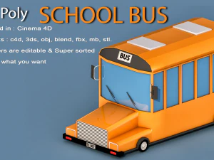 scuolabus dei cartoni animati Modello 3D