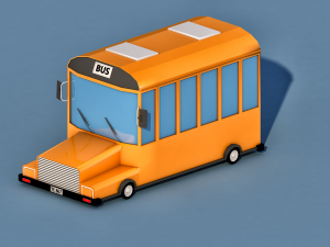 cartoon school bus Model 3D