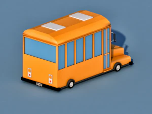 cartoon school bus 3D Model