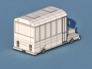 cartoon school bus Model 3D