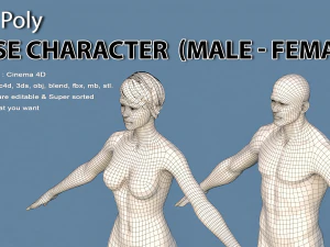 personaggio base maschile o femminile Modello 3D