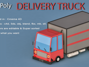 cartoon delivery truck 3D Model