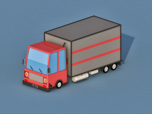 cartoon delivery truck 3D 模型