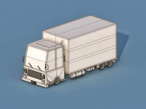 cartoon delivery truck 3D 模型