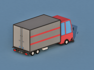 cartoon delivery truck 3D 模型