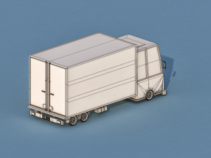 cartoon delivery truck 3D 模型