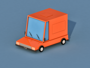 cartoon delivery truck Modelo 3D