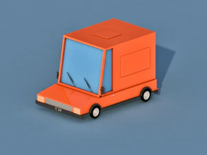 cartoon delivery truck 3D Model