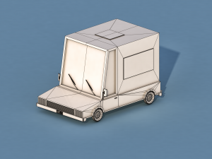cartoon delivery truck Modelo 3D