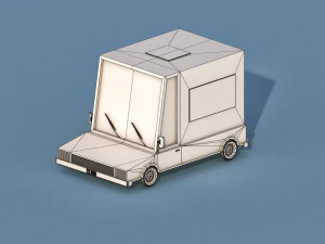 cartoon delivery truck 3D Model