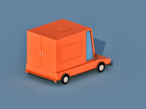 cartoon delivery truck Modelo 3D