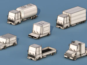 cartoon transport cars 3D Model