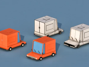 cartoon transport cars 3D Model