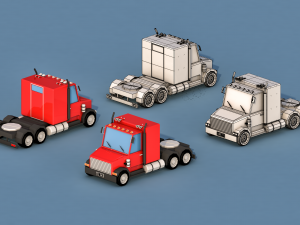 cartoon transport cars 3D Модель