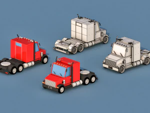 cartoon transport cars 3D Model