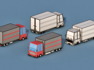 cartoon transport cars 3D Model