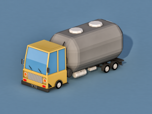 cartoon water truck Modelo 3D