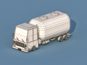 cartoon water truck Modelo 3D